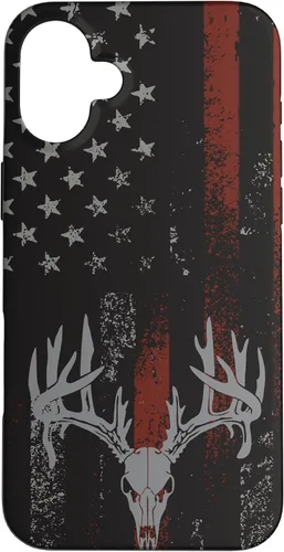 Vista 22 de Funda para iPhone 16 con la bandera americana de cola blanca ciervo Buck Hunting USA FLAG Hunter