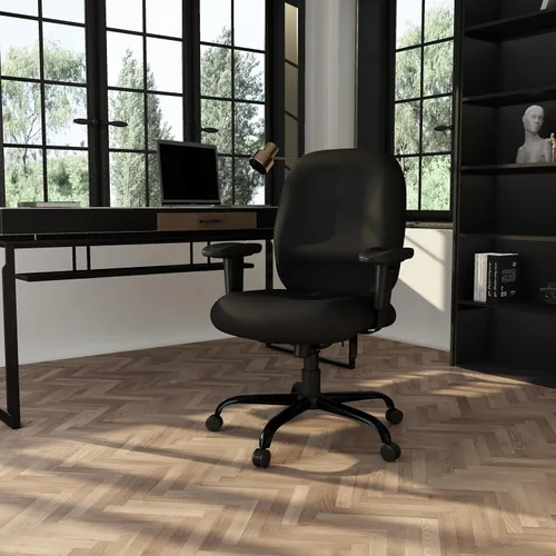 Vista 2 de Boss Office Products Silla de trabajo resistente, color negro