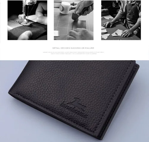 Vista 5 de Cartera delgada para hombre con monedero, cartera minimalista con cremallera, carteras plegables para hombre con tarjetero de crédito, cartera