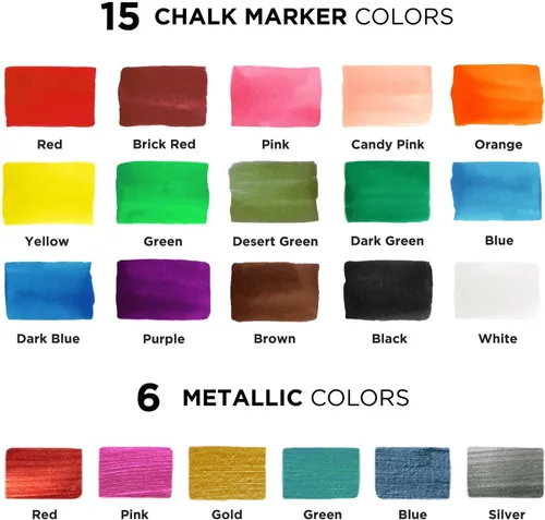 Vista 3 de Chalkola Paquete de arte básico: 21 marcadores + 5 variedades blancas