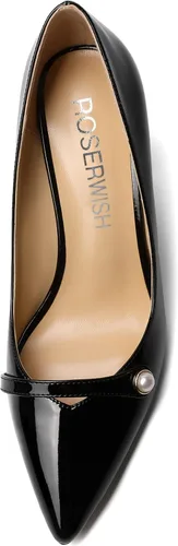Vista 3 de ROSERWISH Zapatos de vestir de tacón alto para mujer, con puntera puntiaguda, de 3.5 pulgadas