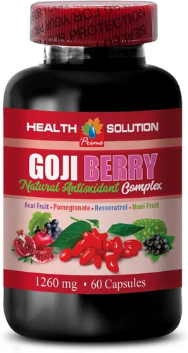 Vista 2 de Potenciador de cerebro y memoria, bayas de Goji, complejo antioxidante natural, apoyo inmunológico, píldoras de suplemento de noni, extracto