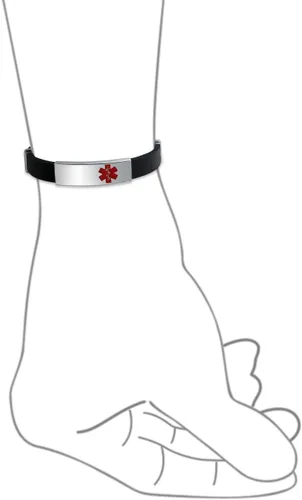 Vista 3 de Pulsera de goma de silicona ajustable impermeable para hombre, acero de 8,5 pulgadas, grabado personalizado