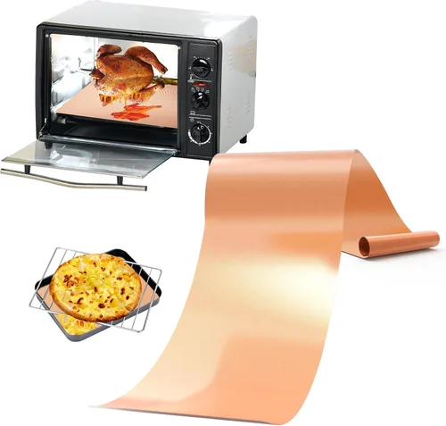 Vista 7 de Paquete de 3 forros de horno para la parte inferior del horno, 15.9 x 24 pulgadas de grosor, resistentes, antiadherentes, de teflón, sin BPA ni