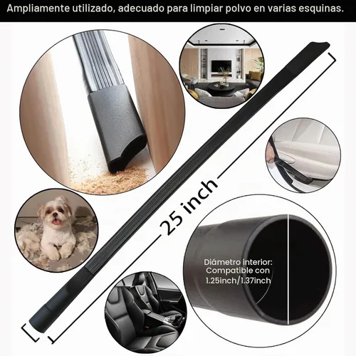 Vista 5 de Kit universal de accesorios de vacío de 12 piezas, adaptador de manguera de vacío de plástico húmedo y seco, accesorios para aspiradoras de 1-1/4