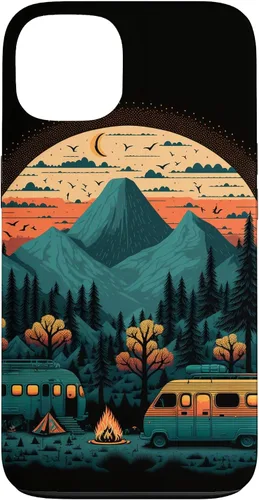 Vista 7 de Funda para iPhone 11 Pro Max Sunset Mountains & Trees para campistas