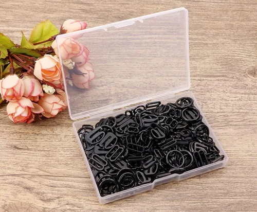 Vista 4 de Tupalizy 240 ganchos de correa de sujetador para coser bikini halter traje de baño tops lencería anillos nylon traje de baño clips cierre deslizantes