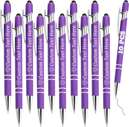 Vista 47 de Bolígrafos personalizados a granel 10 con nombre, grabados con punta de lápiz, bolígrafos de bola personalizados de escritura suave, regalos