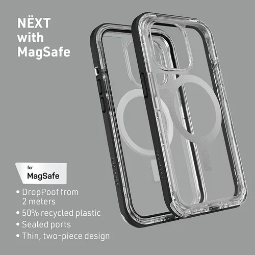 Vista 4 de LifeProof Next Screenless Series - Funda para MagSafe para iPhone 13 (no Mini/Pro/Pro Max), embalaje no minorista, cristal negro