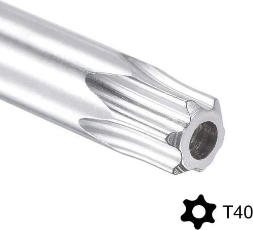Vista 3 de uxcell T40 Anti manipulación Torx Star Key Bit Llave, forma de L 7 pulgadas brazo largo, acero CR-V