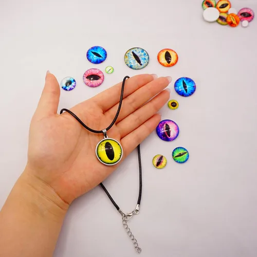 Vista 3 de juliewang Wholesale en bulk Assorted Ojo de dragón Cubiertos Cabochons de vidrio redondas para hacer Muñeca y la joyería Configuración