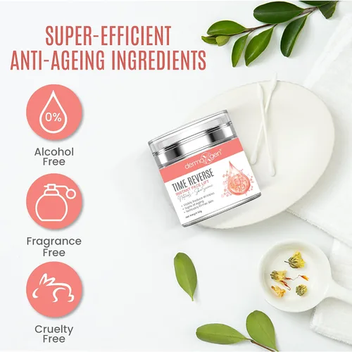 Vista 4 de Time Reverse - Lifting facial instantáneo para cuello, pecho y piel flácida suelta, reduce las manchas solares, arrugas faciales envejecidas, crema