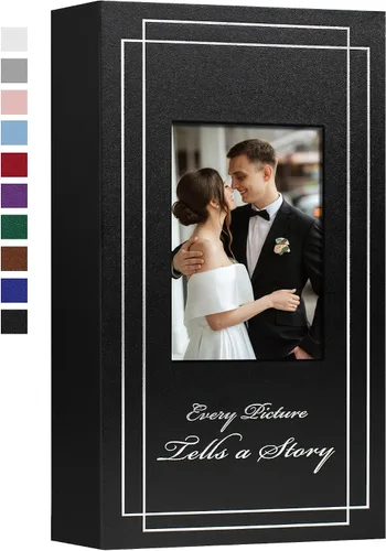 Vista 8 de Álbum de fotos de 4 x 6 pulgadas (10 x 15 cm) con 50 fotos, cubierta de cuero, álbum de fotos para bodas, gran capacidad, libro de imágenes