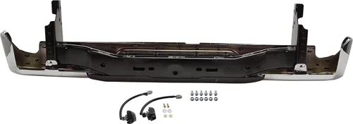Vista 6 de Evan Fischer Parachoques paso para Nissan Frontier 2005-2019 Barra frontal y almohadillas de acero cromado para modelos sin agujeros de sensor