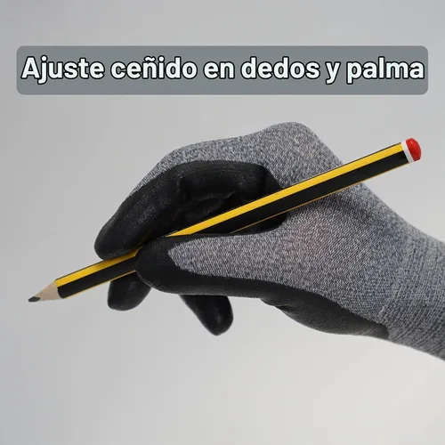 Vista 6 de DEX FIT Guantes de trabajo prémium FN331, agarre fino de nitrilo, gris, S