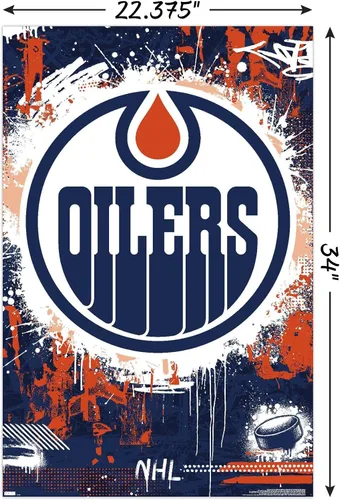 Vista 3 de Trends International NHL Edmonton Oilers - Póster de pared con logotipo Maximalist 23