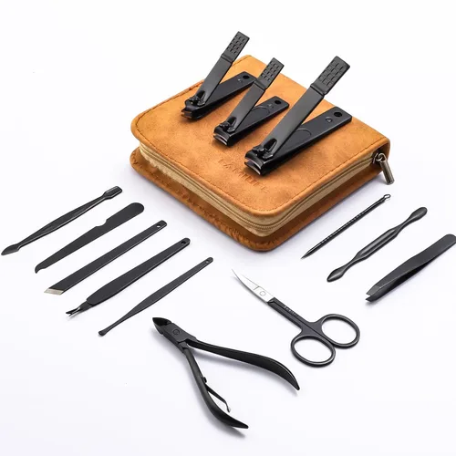 Vista 15 de FAMILIFE Kit de Uñas, Juego de Manicura Profesional Kit de Manicura Juego de Cortaúñas, 13 en 1 Juegos de Pedicura de Acero Inoxidable Herramienta