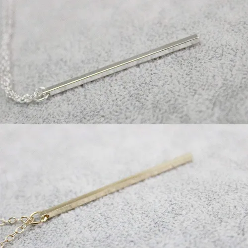 Vista 3 de Artmiss Collar con colgante de barra, collar largo en Y, delicado collar de cadena Lariat para mujeres y niñas, No es una piedra preciosa