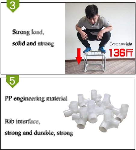Vista 6 de Armario portátil para ropa, armario de tubería de acero impermeable, almacenamiento extra fuerte y duradero con estante para colgar, armario