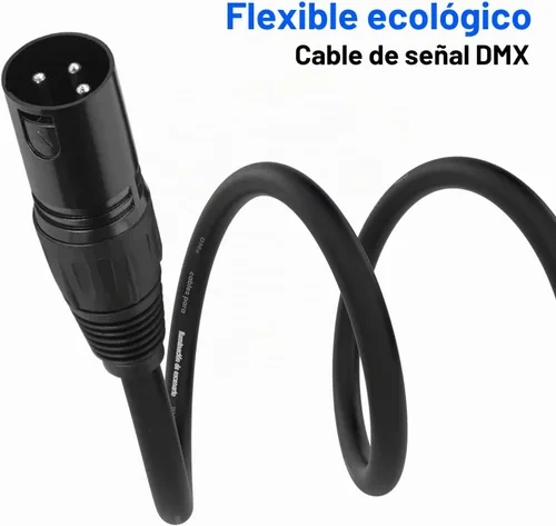 Vista 5 de Cable DMX de 10 pies, paquete de 4 cables de luz DMX de 9.8 ft, cables DMX de 3 pines, cable de señal XLR macho a hembra con conectores metálicos