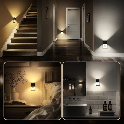 Vista 4 de DORESshop - Luces nocturnas enchufables a la pared, paquete de 2, luz nocturna enchufable, 3CCT