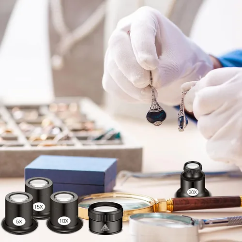 Vista 5 de Lupa monocular de lupa Jewelers, 5X, 10x, 15x, 20x, 1.181×1.417 in