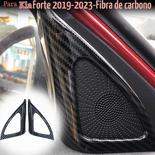 Vista 2 de MUXEE 2 piezas de marco de cubierta para altavoz de puerta de ventana de pilar A para Kia Forte 2019-2024 - Accesorios interiores deportivos