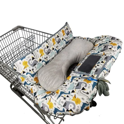 Vista 8 de Funda para carrito de compras para bebé/niño, acogedora funda para silla alta, nave espacial azul
