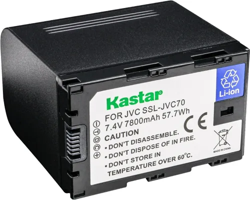 Vista 2 de Kastar Paquete de 1 batería SSL-JVC70 de 7.4 V 7800 mAh compatible con JVC SSL-JVC50, SSLJVC50, SSL-JVC70, SSLJVC70, SSL-JVC75, SSLJVC75, BN-S8I50