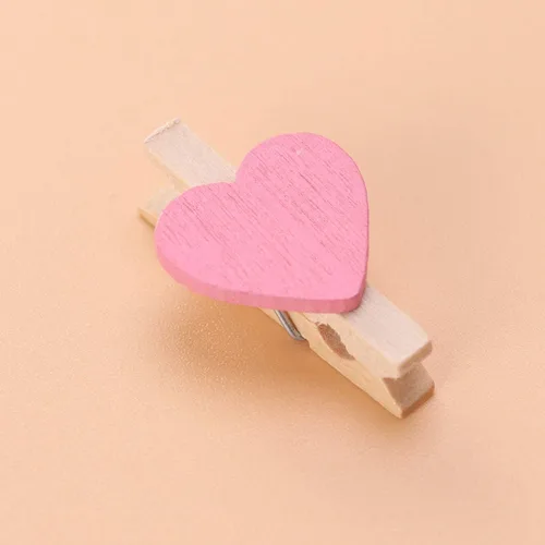 Vista 6 de NUOBESTY 50pcs mini pinzas de madera con corazones para boda, decoración del día de San Valentín