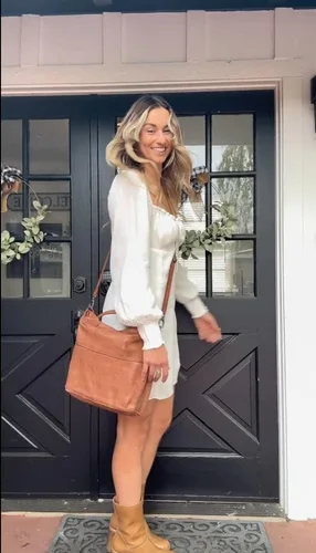 Vista 2 de Bolso de mano de cuero para mujer, regalo para el día de la madre, bolso de hombro de cuero, bolso de viaje para mujer, bolso de oficina