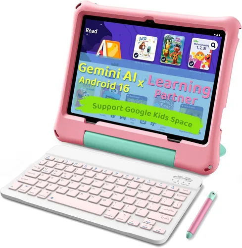 Vista 11 de Tablet para niños, tableta Android 16 para niños de 10 pulgadas Octa-Core 2.2GHz con funda, 30 GB de RAM 64 GB ROM, 2 TB expandir, control parental