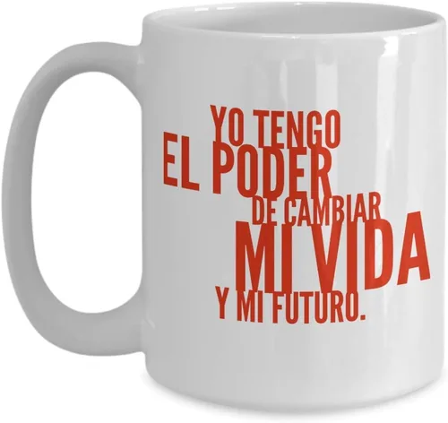 Vista 3 de Taza de Cafe Mi Vida Vaso, taza café divertidas, tazas personalizadas, taza de café inspiradoras, taza con mensajes positivos., 11onza