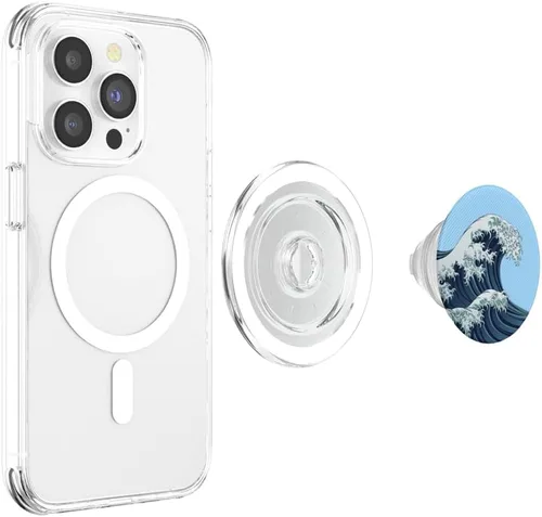 Vista 3 de The Great Wave of Kanagawa Anime Hokusai PopSockets MagSafe PopGrip para iPhone