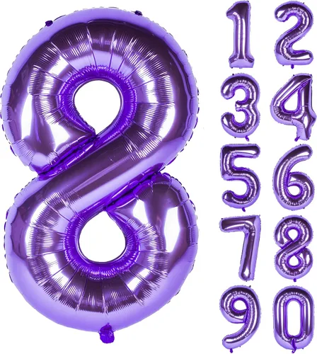 Vista 30 de Globos de 40 pulgadas para inflar con helio, de película de aluminio, para fiestas, cierre manual (púrpura 0)