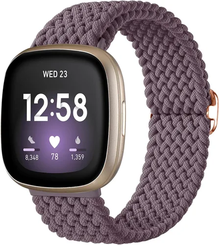 Vista 13 de Maledan Banda elástica trenzada compatible con Fitbit Sense/Versa 3/4 y Sense 2, correa elástica suave para reloj inteligente, accesorio