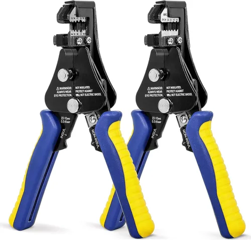 Vista 10 de haisstronica Herramienta pelacables, 3 en 1, pelacables automáticos ajustables y resistentes para 8-22 AWG, pelacables, corte, engaste de 7 pulgadas