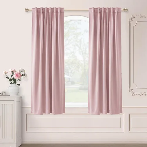 Vista 78 de SHINELAND Cortinas opacas cortas para ventanas de dormitorio, cortinas de baño, 45 pulgadas de largo