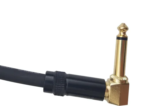 Vista 3 de Audio2000'S E27150 - Cable de audio en ángulo recto TS chapado en oro de 1/4 de pulgada (1/4 pulgadas) chapado en oro de 1/4 de pulgada TS en ángulo