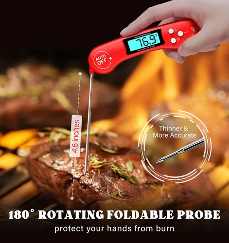 Vista 4 de DOQAUS - Termómetro de carne (actualizado 2021), termómetro de comida de lectura instantánea para cocinar, termómetro digital de cocina con pantalla