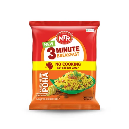 Vista 12 de MTR 3Mins Poha Mix Instant Food - Comida india lista para comer, 5.64 oz, 6