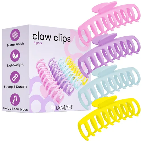Vista 14 de FRAMAR - Pinzas grandes de garra para cabello grueso – Pinza grande para cabello grueso, pinzas grandes para mujeres, pinzas de garra para mujeres