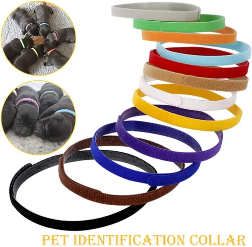 Vista 5 de Sowaka 12 collares de parto para cachorros, multicolor, ajustables, de doble cara, reutilizables, cómodos, de tela suave, bandas de identificación