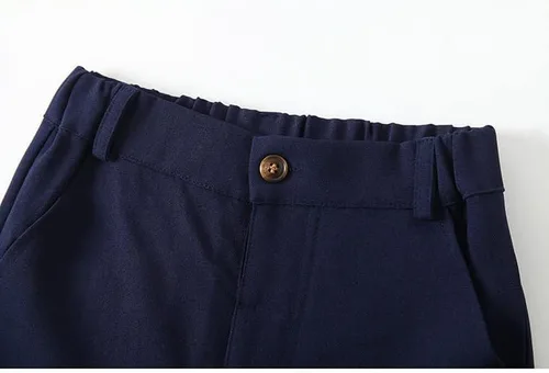 Vista 6 de Conjunto de chaleco de 3 piezas para bebé con camisa blanca, chaleco y pantalón