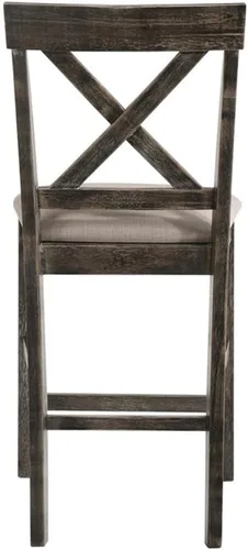 Vista 6 de Acme Martha II - Silla de altura de mostrador en lino bronceado y gris desgastado (juego de 2)