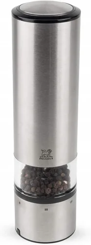 Vista 7 de Peugeot - Elis Sense u'Select - Juego de molinillos eléctricos de sal y pimienta - Molinillos ajustables, funciona con pilas - Luz LED azul, acero