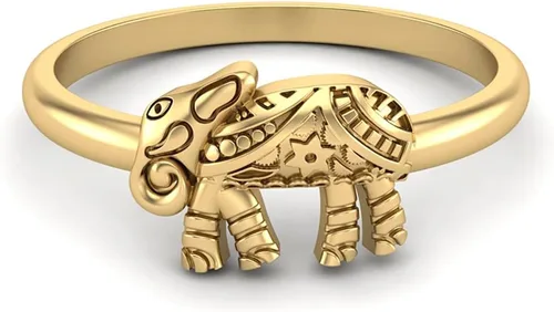 Vista 2 de Anillo de plata de ley 925, estilo elefante, estilo bohemio, regalo para mujer