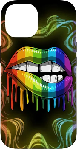 Vista 4 de Rainbow Lip Drip Lesbiana Gay Pride Bisexual Transgénero LGBT Funda para iPhone 17