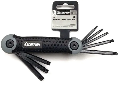 Vista 2 de Torx Star - Llave hexagonal plegable de 8 llaves Allen de acero T9 - T40 Set Herramienta de mano de fácil agarre