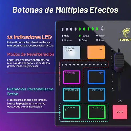 Vista 7 de TONOR Kit de micrófono dinámico para podcasts, interfaz de audio y micrófono XLR/USB para podcasting, grabación, micrófono de estudio cardioide XLR
